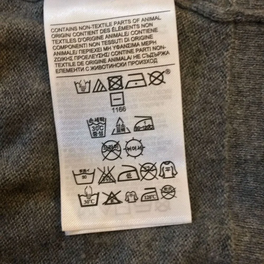 Gap merino wool blend gray long cardigan small button up career